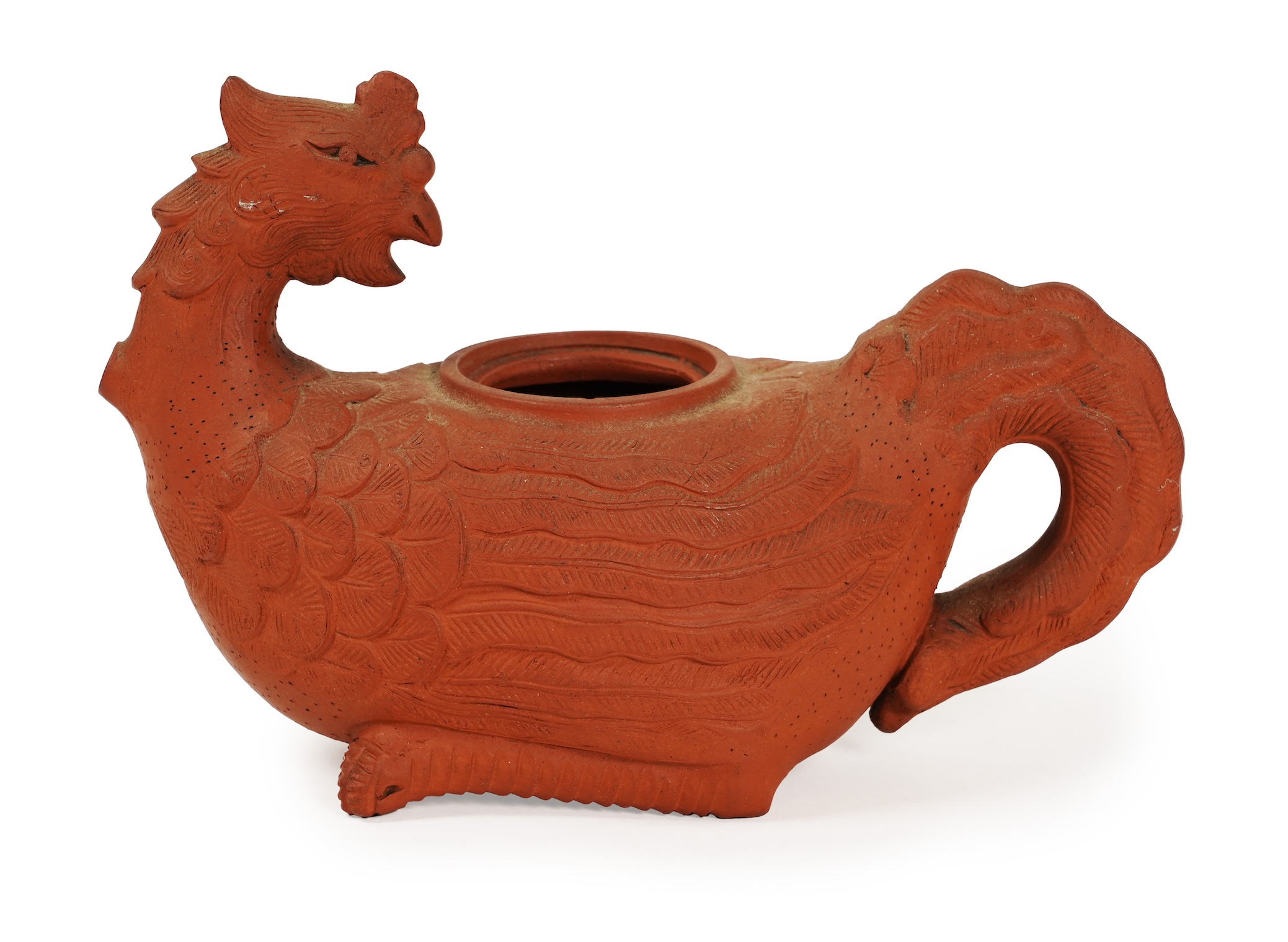 A Chinese Yixing 'Phoenix' teapot, late Qing dynasty